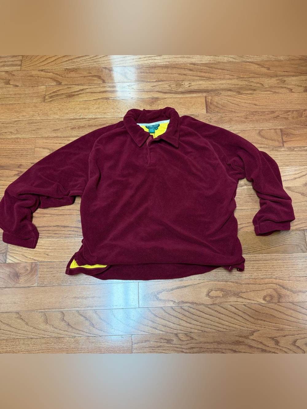 Vintage Wimbledon All England Lawn Tennis Club Burgundy Fleece Rugby Polo Size L